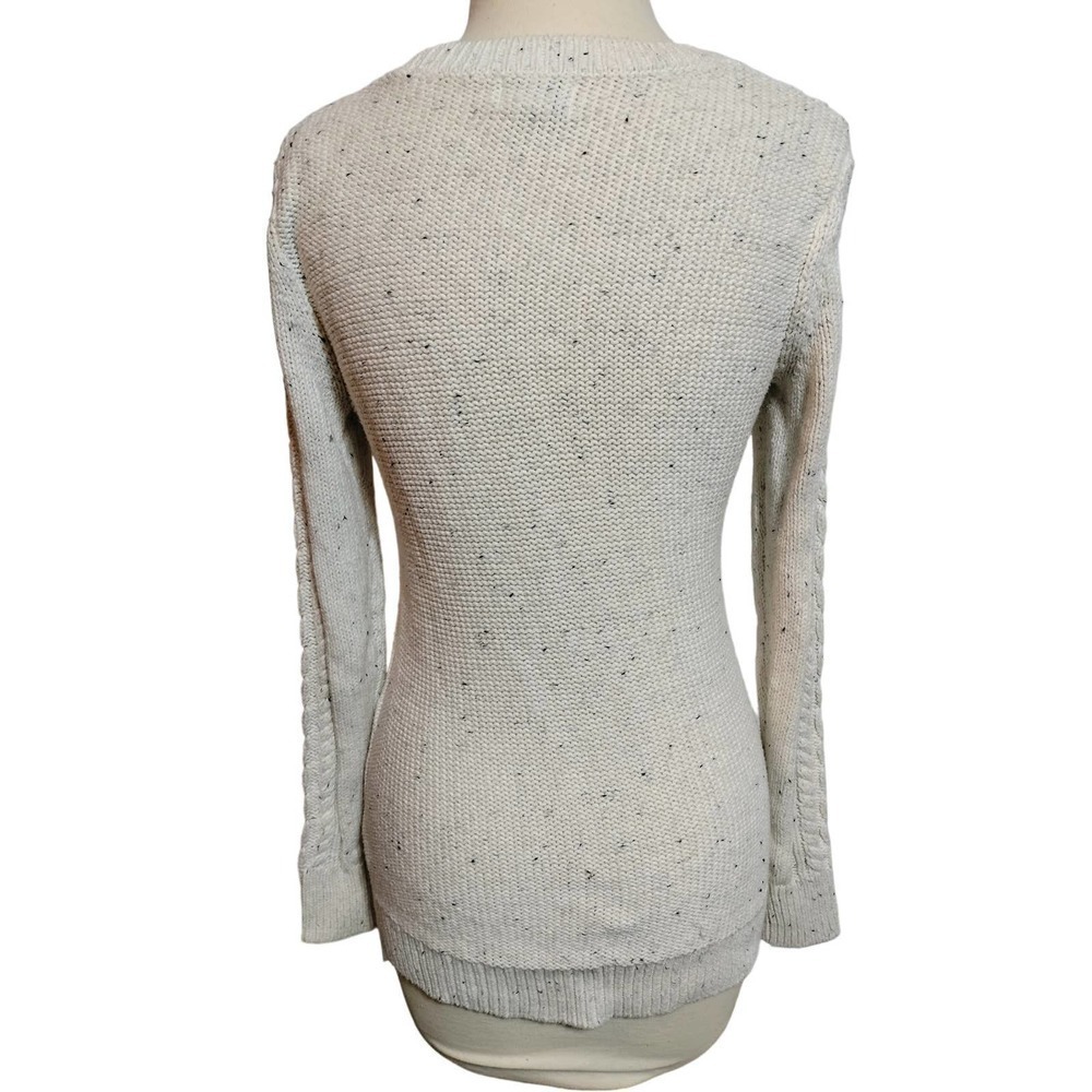 Old Navy cream color cable knit sweater woman small long sleeve - Picture 8 of 9